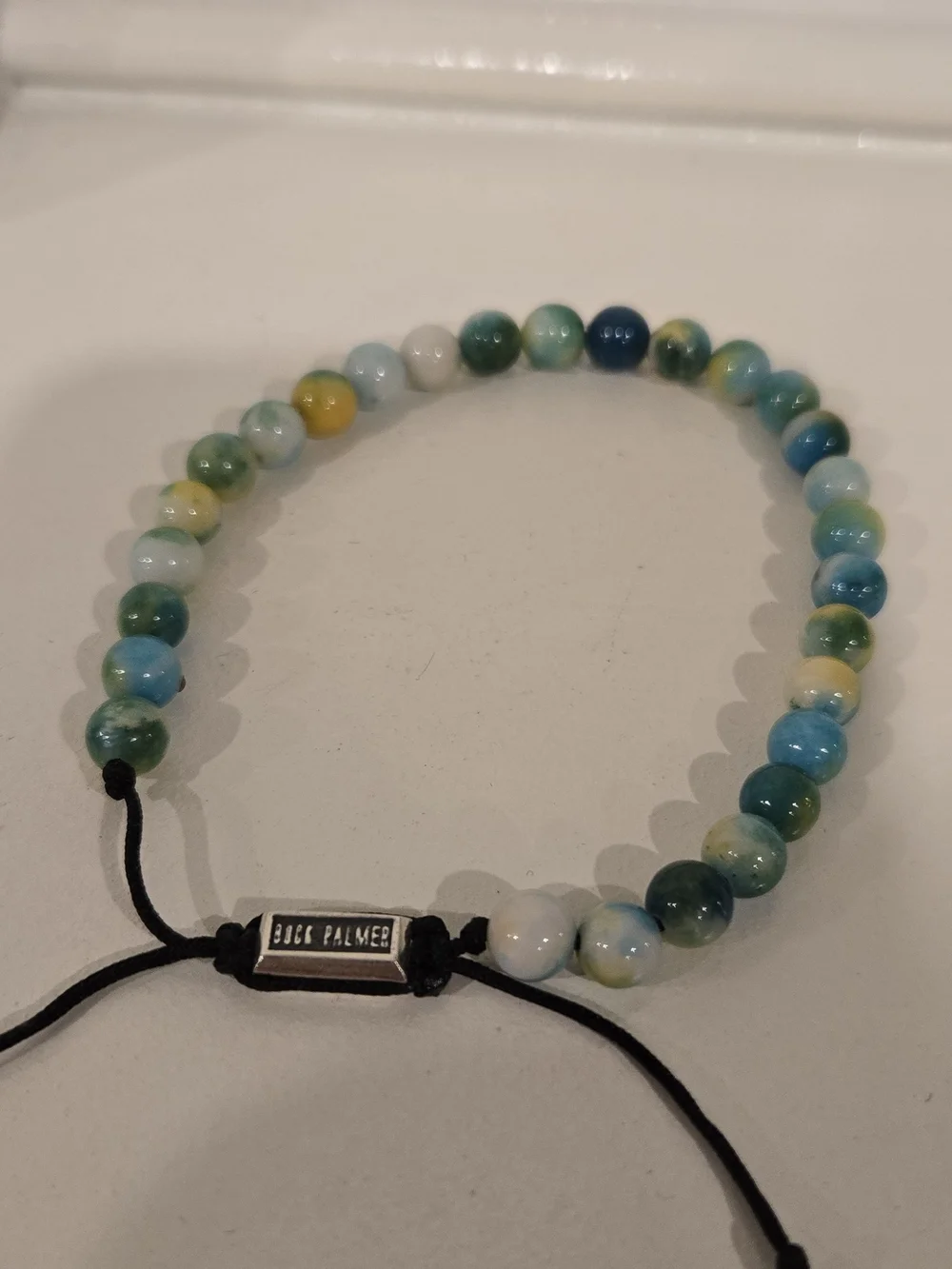 Brand New Buck Palmer Adjustable Beaded Natural Turquoise Stones Men's Bracelet